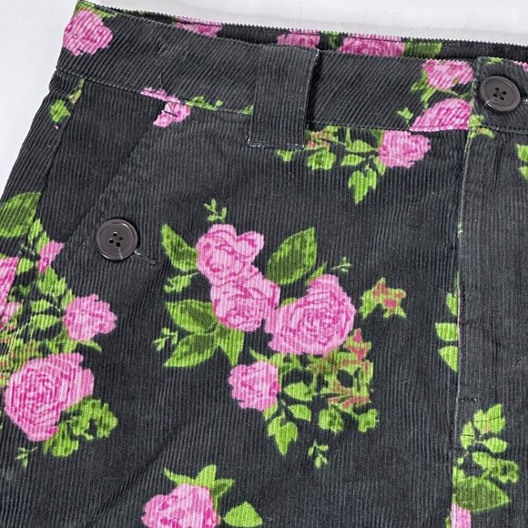NWT Wild Fable Mini Skirt Corduroy Floral Womens S Dark Cottage Whimsigoth Pink - Picture 6 of 10